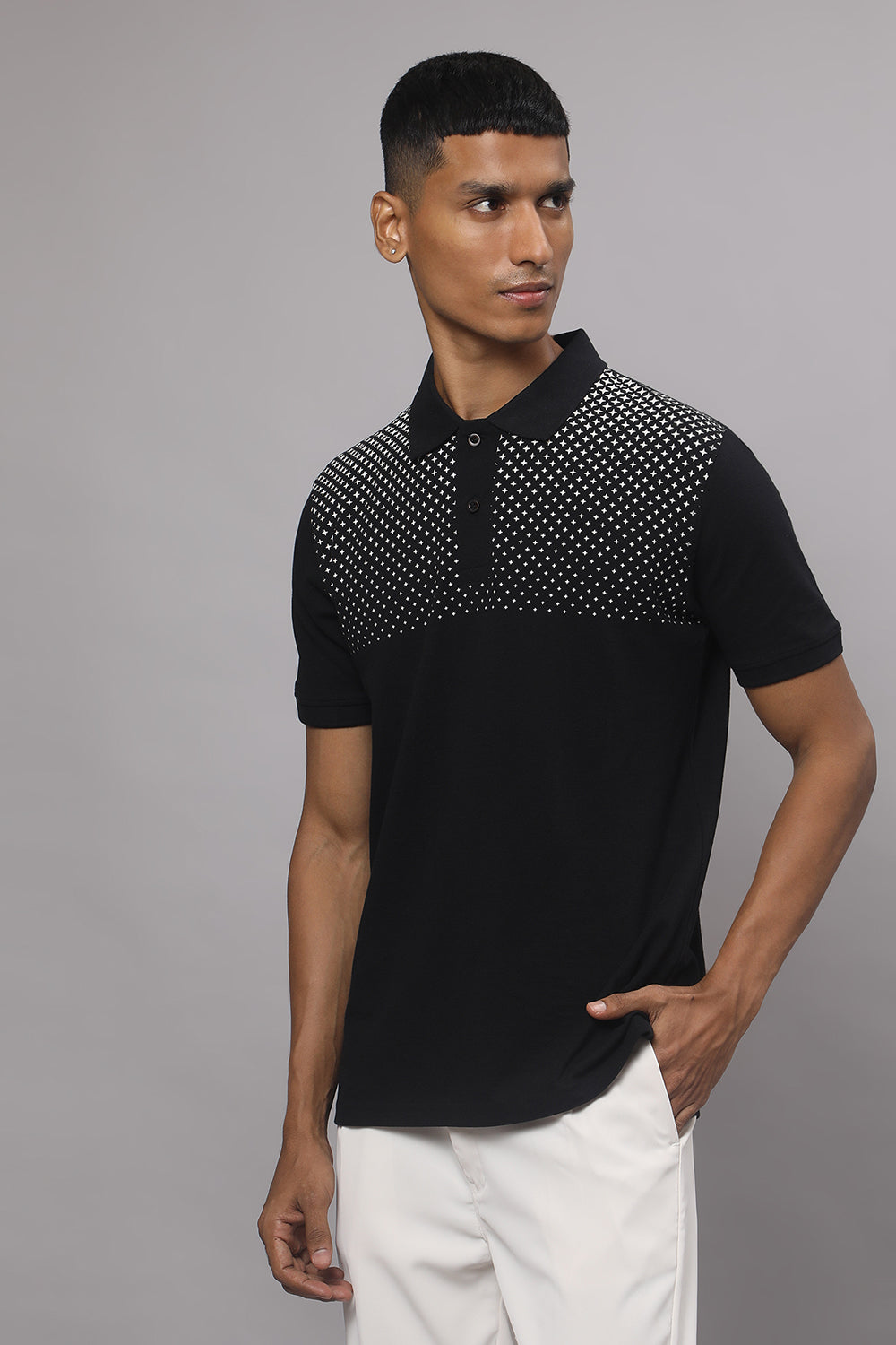 Onyx Essential Polo – Jet Black with Design