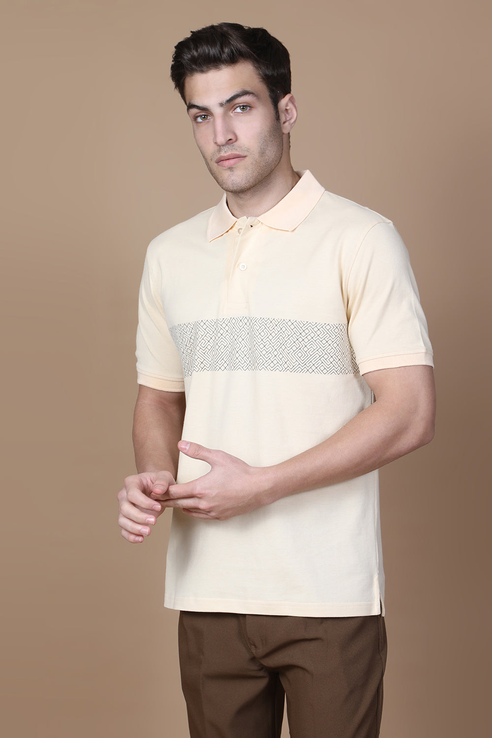 Ivory Edge Polo – Ivory with Design