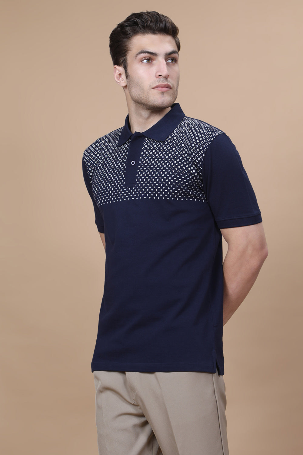 Midnight Classic Polo – Navy Blue with Design