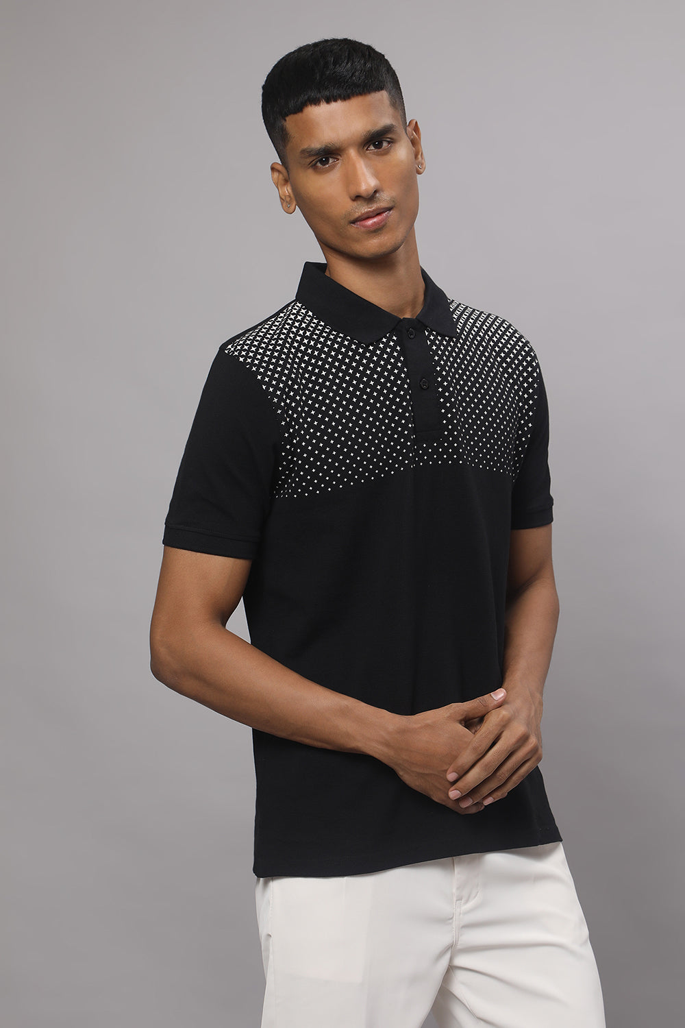Onyx Essential Polo – Jet Black with Design