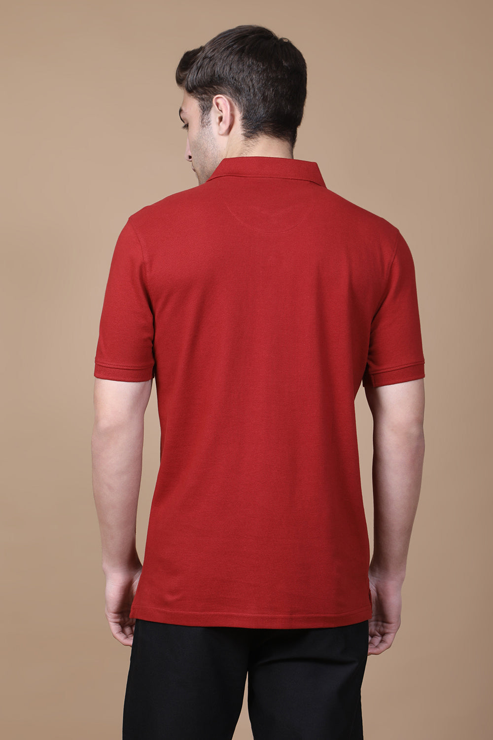 Maroon Monarch Polo – Deep Maroon with Design