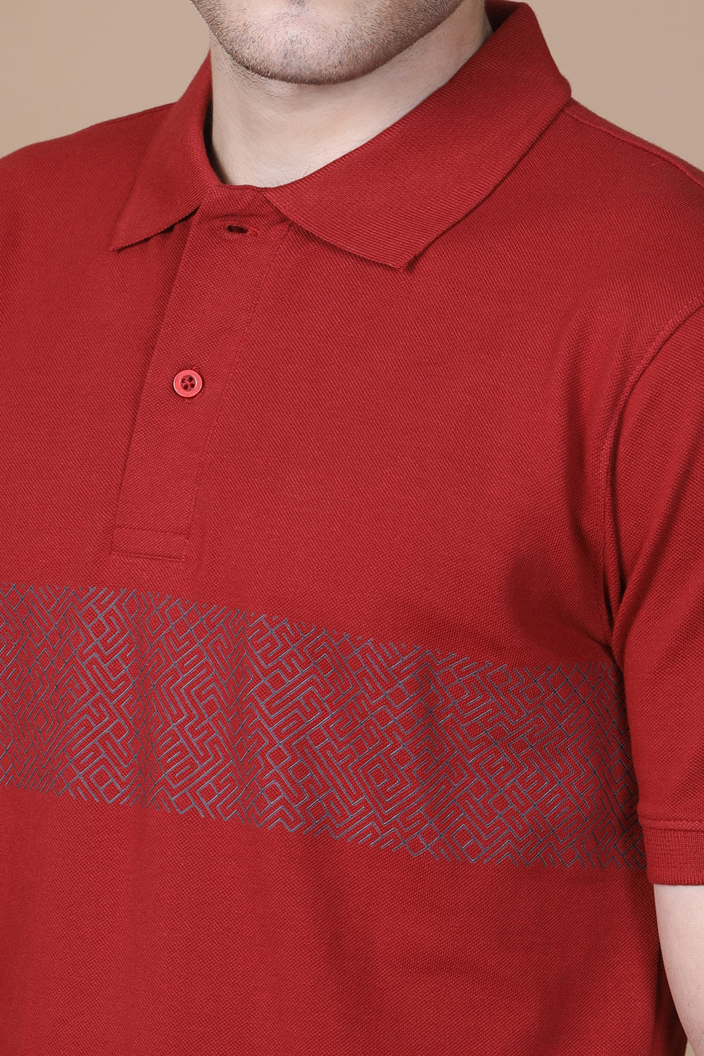 Maroon Monarch Polo – Deep Maroon with Design