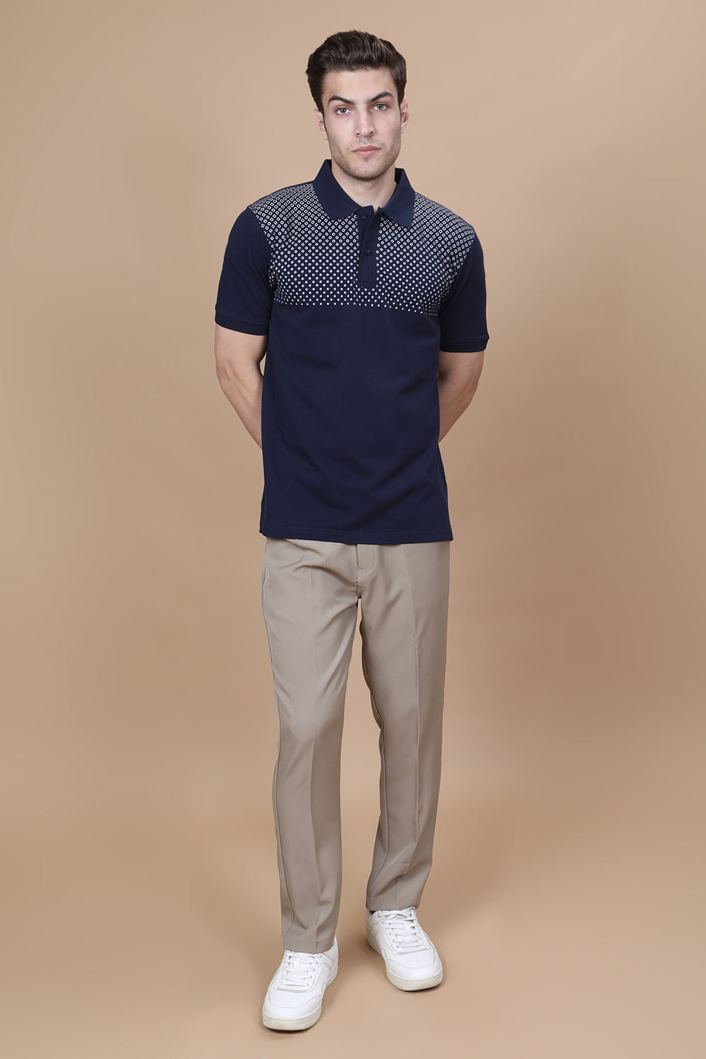 Midnight Classic Polo – Navy Blue with Design
