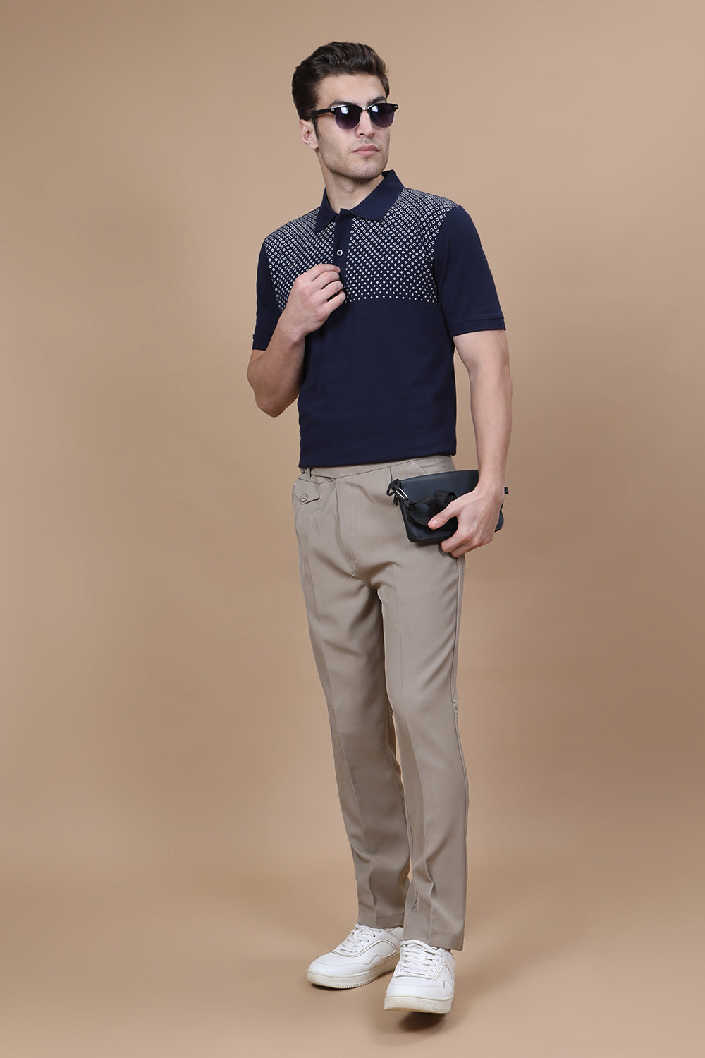 Midnight Classic Polo – Navy Blue with Design