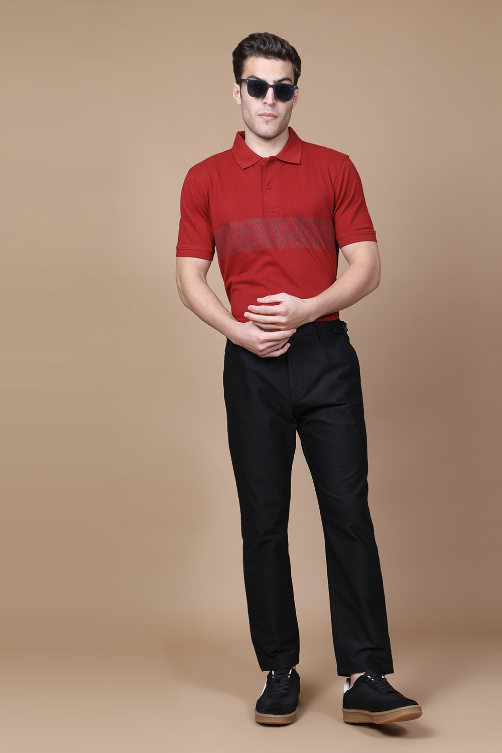 Maroon Monarch Polo – Deep Maroon with Design