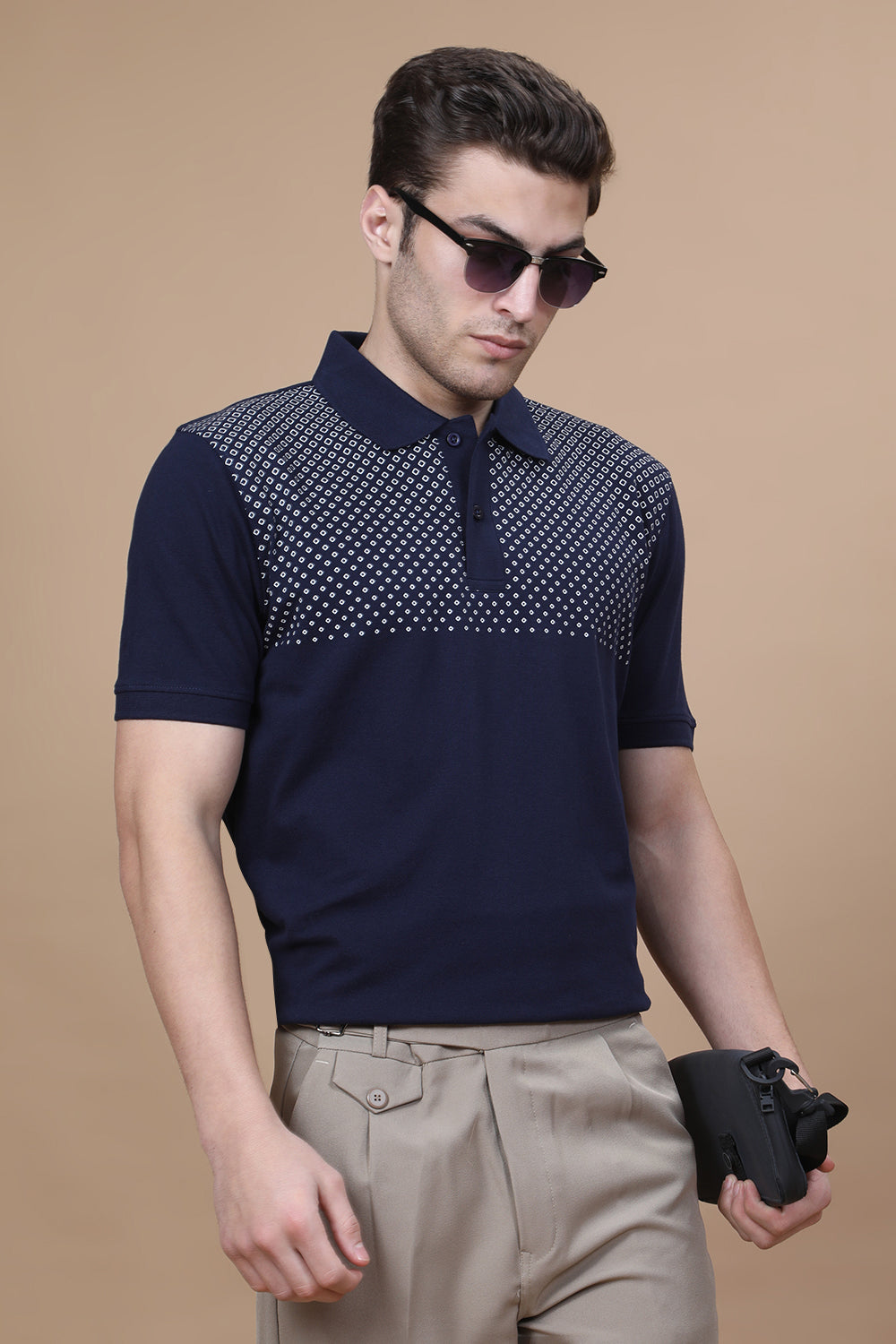 Midnight Classic Polo – Navy Blue with Design